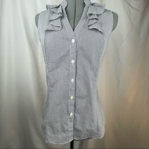 Tahari sleeveless ruffle blouse Med